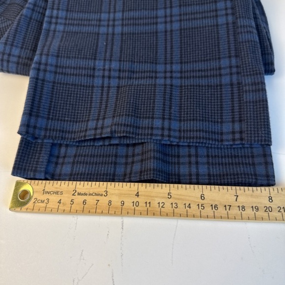 NWT Free Assembly Crop Kick Flare Trouser Women Size 2 Blue Plaid Cotton Stretch - Picture 12 of 15
